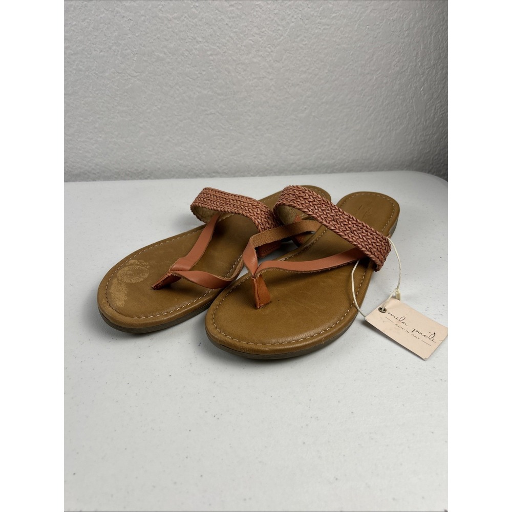 Women's Italian Mila Paoli Thong Flip Flop Sandals Size 9 Pink‎